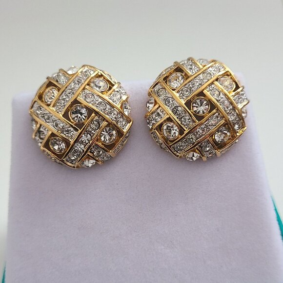 1960's Rhinestone Choker & Clip On Earring Set - Picture 3 of 8